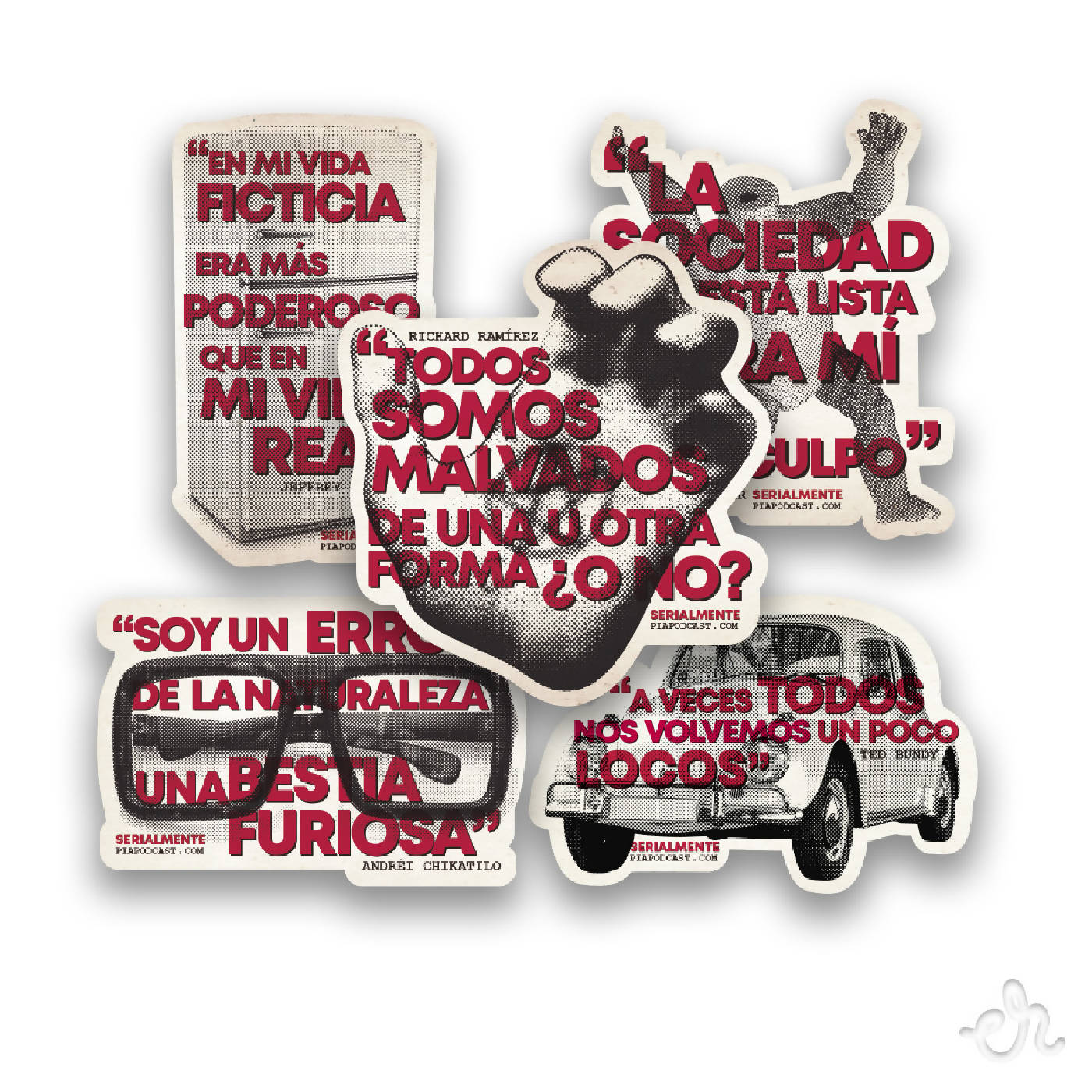 Stickers Inspirados en SERIALMENTE (Pia Podcast)