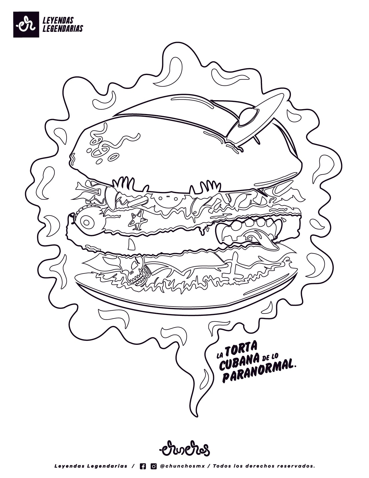 Color It Inspirado en Leyendas Legendarias - Torta Cubana de lo Paranormal